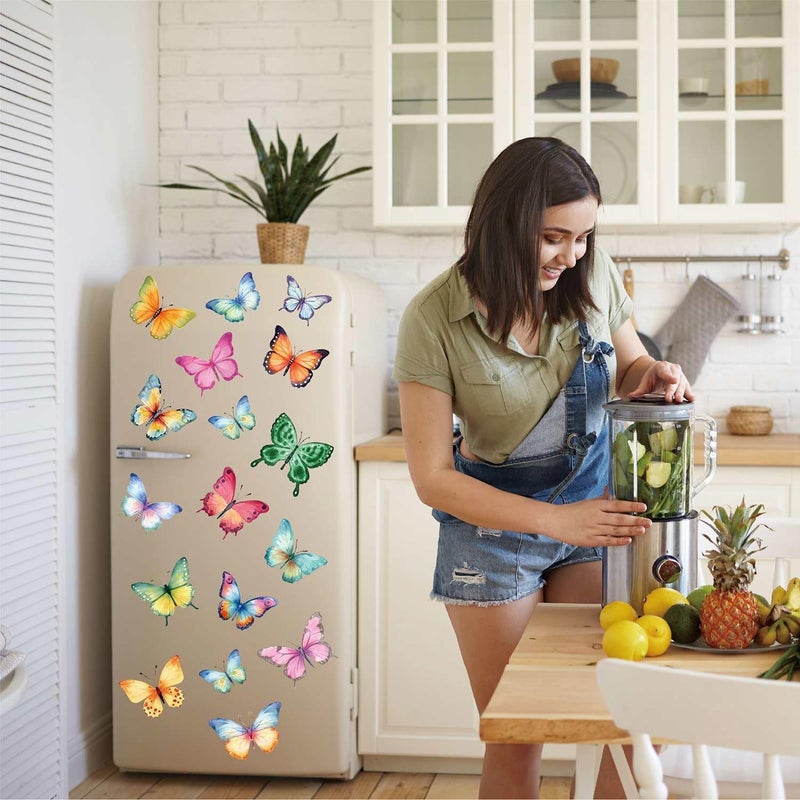 CharmFlo Large Butterfly Wall Decals 8 Sheets 62PCS Watercolor Wall Stickers Removable Peel & Stick for Kids Room Nursery Wall Art Girls Room Bedroom Décor - Image 5